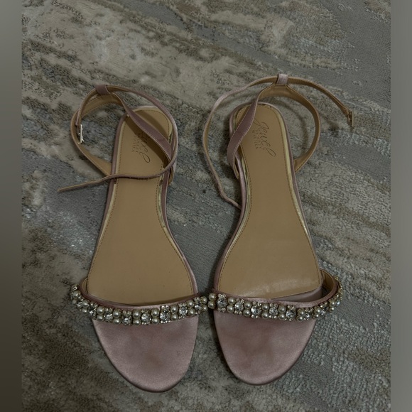 Jewel Badgley Mischka Shoes - Flat bedazzled sandals